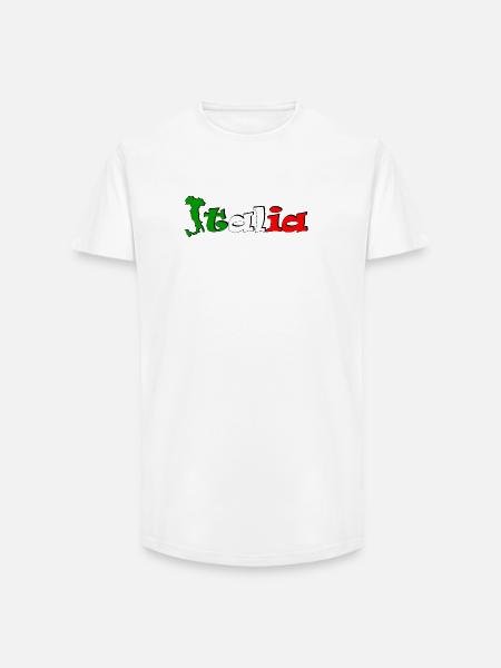 T-shirt logo Italia - Long Fit Men's T-Shirt - white