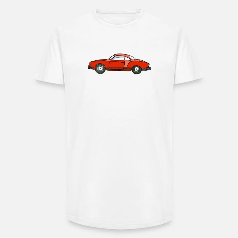 Roter Oldtimer Seitenansicht - Long Fit Männer T-Shirt - Weiß