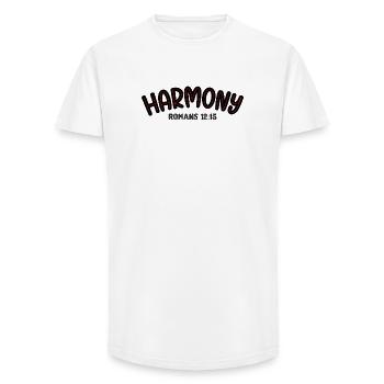 Harmony Red Line Typography - Long Fit Men's T-Shirt - white - Front - AI Model Male 185 light (185cm)