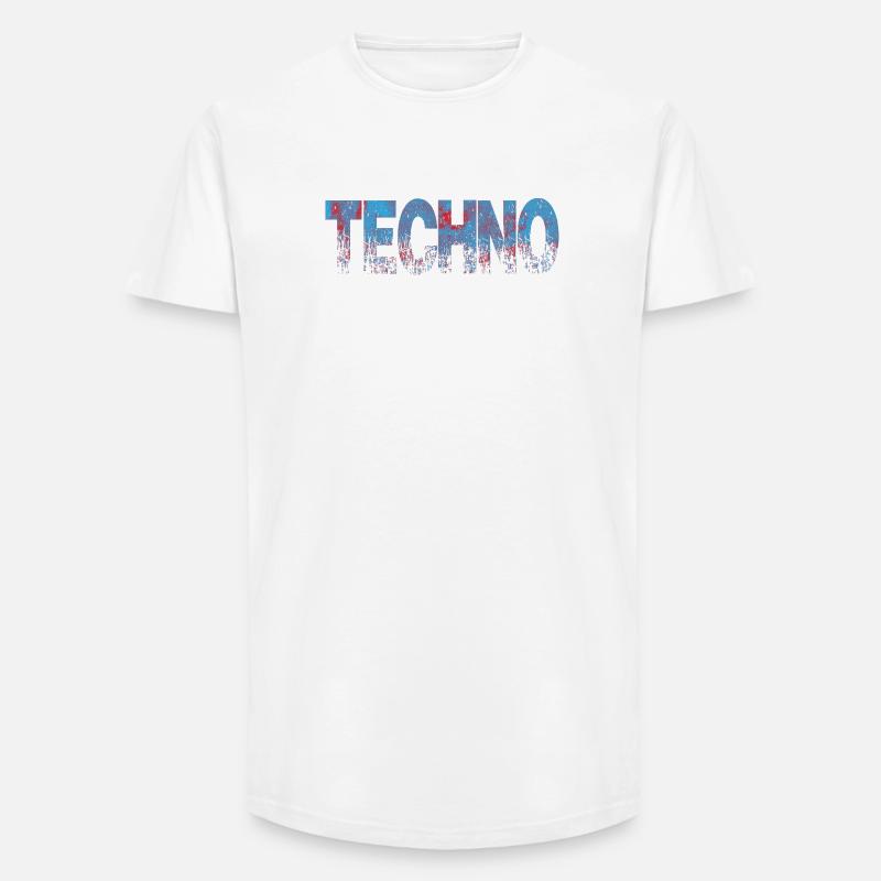 Techno Texte en difficulté Art - T-shirt coupe longue homme - blanc