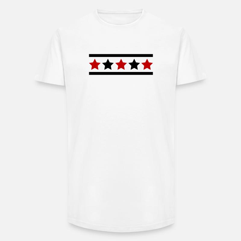 Sterne Muster - Long Fit Männer T-Shirt - Weiß