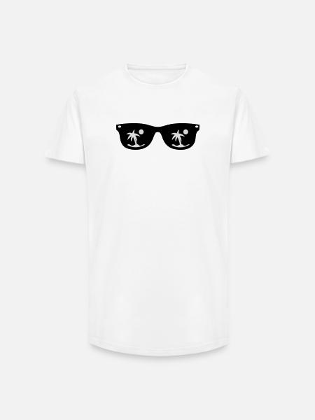 sunglasses - Long Fit Men's T-Shirt - white