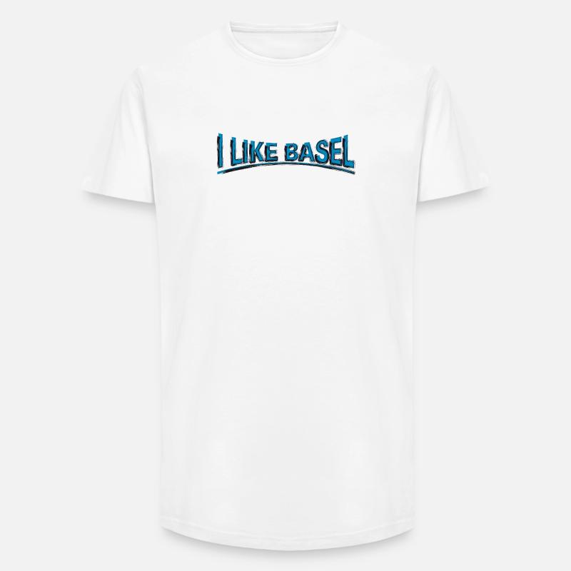 I like Basel - Long Fit Männer T-Shirt - Weiß