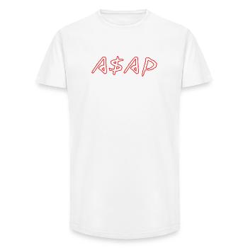 ASAP Neon Sketch Rot - Long Fit Männer T-Shirt - Weiß - Vorne - AI Model Male 185 light (185cm)
