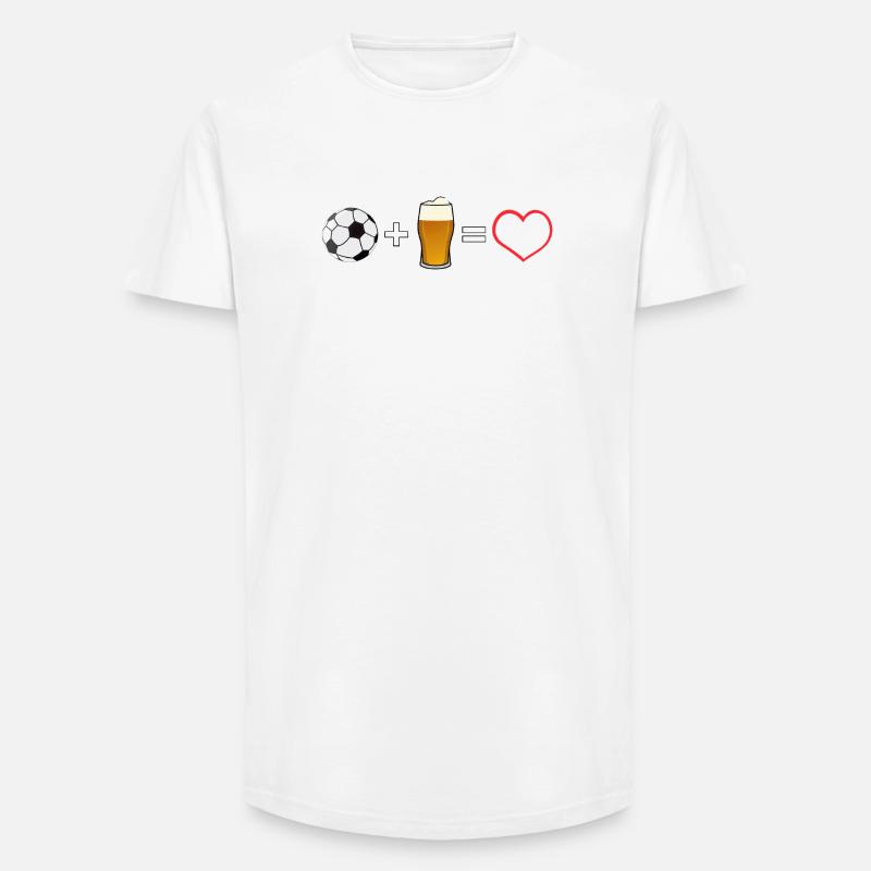 Fußball plus Bier gleich Liebe - Long Fit Männer T-Shirt - Weiß