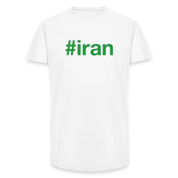Iran Hashtag - Long Fit Men's T-Shirt - white - Front - AI Model Male 185 light (185cm)