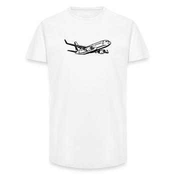 Flugzeug - Long Fit Männer T-Shirt - Weiß - Vorne - AI Model Male 185 light (185cm)