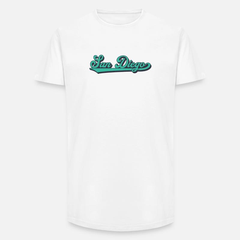 San Diego Script Retro Wave - Long Fit Men's T-Shirt - white