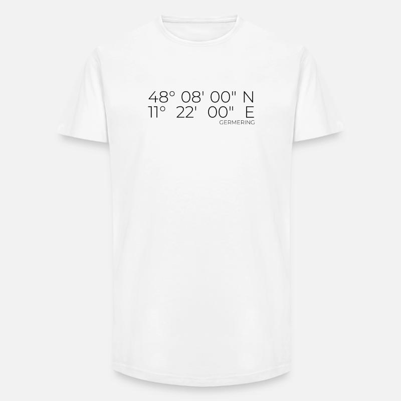 Coordinates Germering, Bavaria - Long Fit Men's T-Shirt - white
