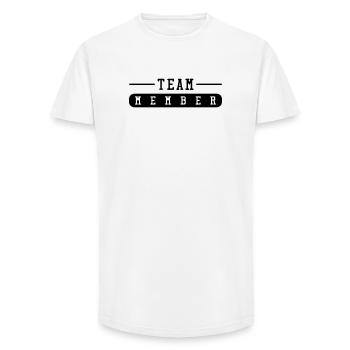 Team Member - Long Fit Men's T-Shirt - white - Front - AI Model Male 185 light (185cm)