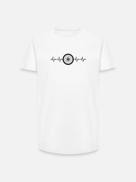 Cyclisme ECG Cycler Roue de vélo - T-shirt coupe longue homme - blanc