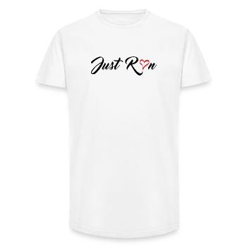 Lauf einfach - Long Fit Männer T-Shirt - Weiß - Vorne - AI Model Male 185 light (185cm)