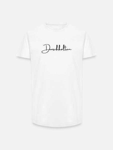Durchhalten Motivation Handschrift Statement - Long Fit Männer T-Shirt - Weiß