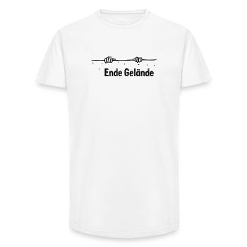 Ende Gelaende - Long Fit Männer T-Shirt - Weiß - Vorne - AI Model Male 185 light (185cm)