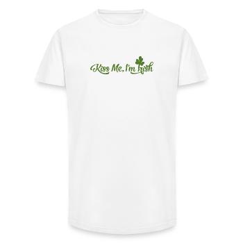 Kiss Me, I'm Irish – Funny St. Patrick's Saying - Long Fit Men's T-Shirt - white - Front - AI Model Male 185 light (185cm)
