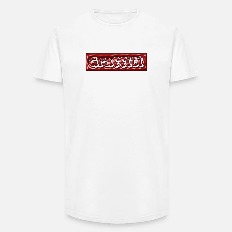 Graffiti Bubble 3D  - Long Fit Männer T-Shirt - Weiß