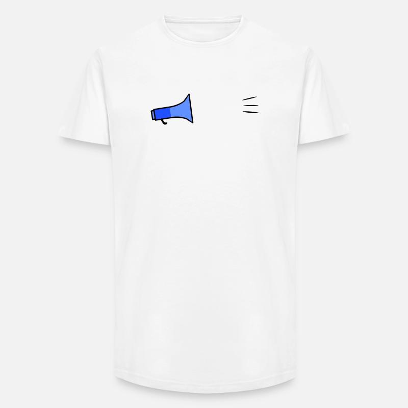Megafon Text-Template - Long Fit Männer T-Shirt - Weiß