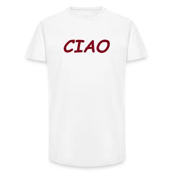 CIAO - Long Fit Men's T-Shirt - white - Front - AI Model Male 185 light (185cm)