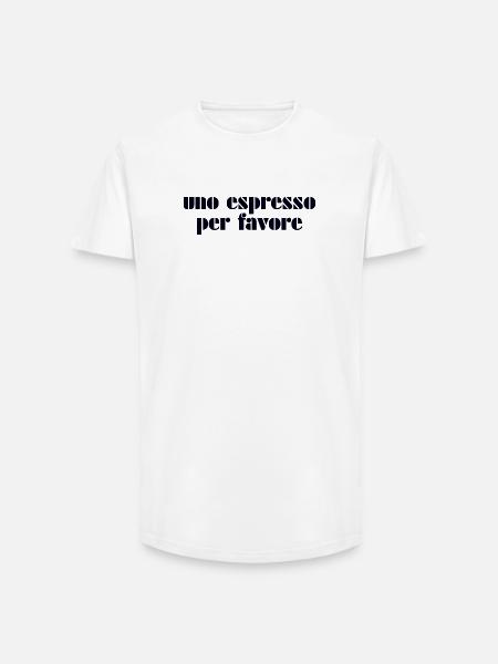 Espresso Italia Italien - Long Fit Männer T-Shirt - Weiß