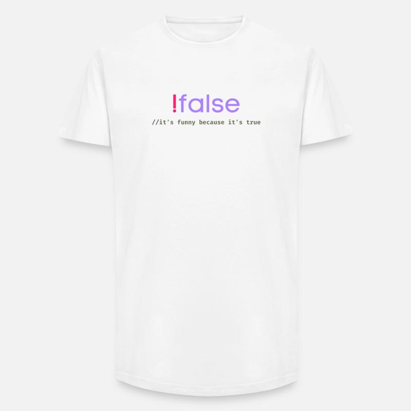 Ifalse Funny Coder Programmierungswortspiel - Long Fit Männer T-Shirt - Weiß