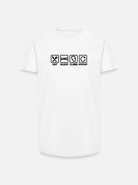 Eat Sleep Climb Repeat – Climbing & Bouldering - Long Fit Men's T-Shirt - white