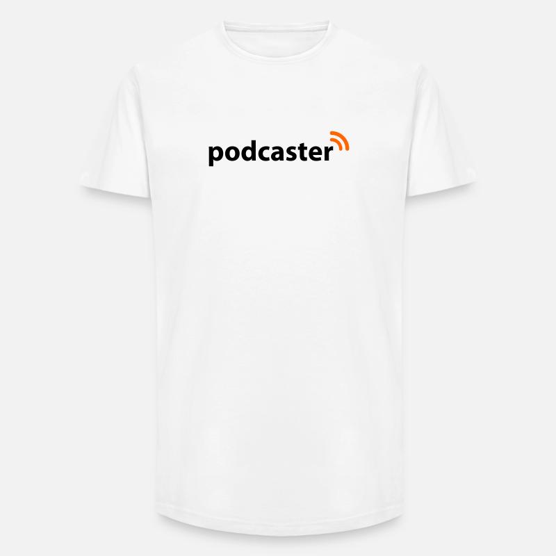Podcaster - Long Fit Männer T-Shirt - Weiß