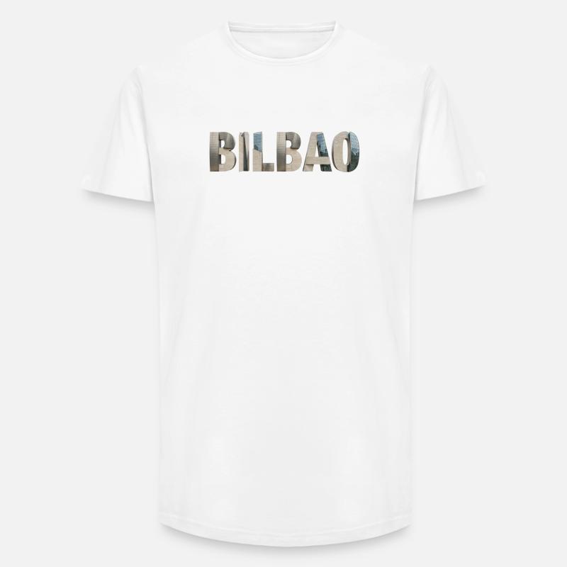 BILBAO – Modern Architectural Typography - Long Fit Männer T-Shirt - Weiß