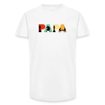 Échecs Papa Jeu de société rétro stratégie Échecs Papa - T-shirt coupe longue homme - blanc - Devant - AI Model Male 185 light (185cm)
