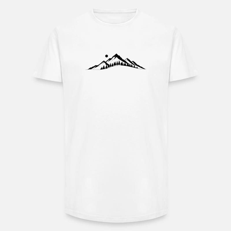 Horizont der Berge - Long Fit Männer T-Shirt - Weiß