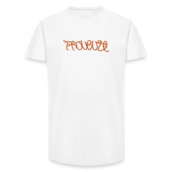Provence Souvenir - T-shirt coupe longue homme - blanc - Devant - AI Model Male 185 light (185cm)