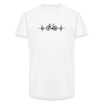Heartbeat Beat Bike - Long Fit Men's T-Shirt - white - Front - AI Model Male 185 light (185cm)