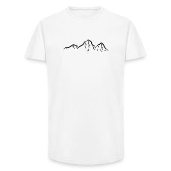 Berge Berg Naturliebhaber  - Long Fit Männer T-Shirt - Weiß - Vorne - AI Model Male 185 light (185cm)
