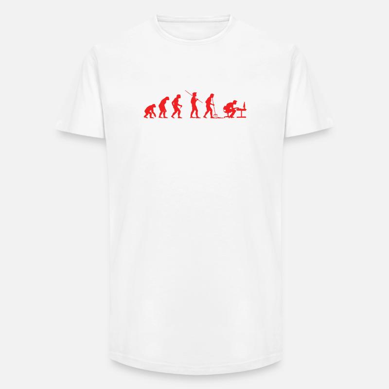 Evolution Gamer | Computer Freak Nerd PC - Long Fit Männer T-Shirt - Weiß