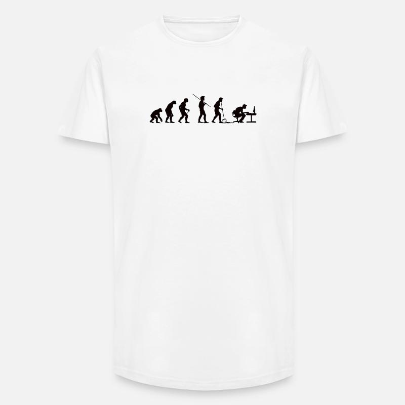 Programmer Evolution Computer Scientist Developer - Long Fit Men's T-Shirt - white