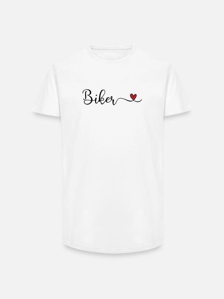 Biker mit Herz - Long Fit Männer T-Shirt - Weiß