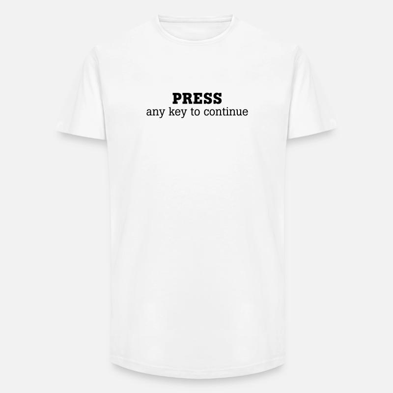 Press any key to continue - Long Fit Männer T-Shirt - Weiß