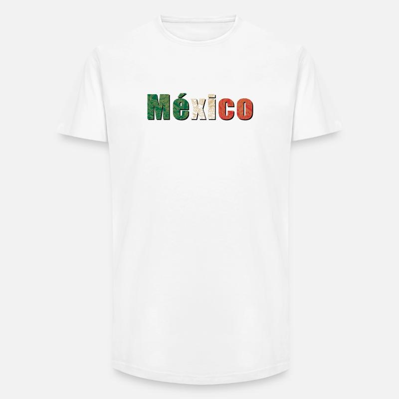 México - Long Fit Männer T-Shirt - Weiß