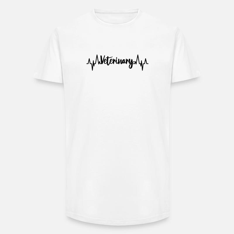 Veterinary pulse rate - Long Fit Men's T-Shirt - white