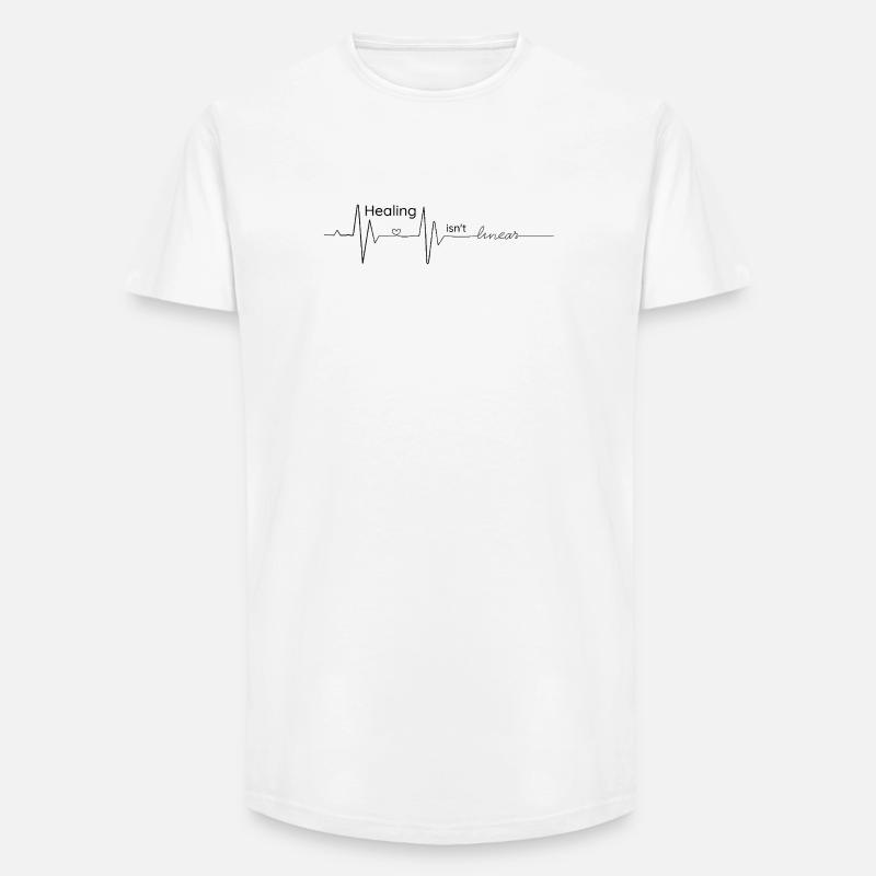 Die Heilung ist nicht linear – Kardiogramm - Long Fit Männer T-Shirt - Weiß