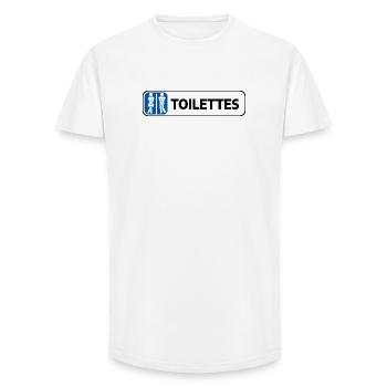 toilet - Long Fit Men's T-Shirt - white - Front - AI Model Male 185 light (185cm)
