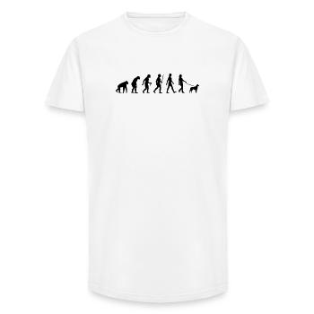 Evolution Kurzhaarcollie Frau - Long Fit Männer T-Shirt - Weiß - Vorne - AI Model Male 185 light (185cm)