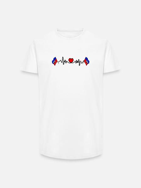 Herzfrequenz-Cardio für Haiti - Long Fit Männer T-Shirt - Weiß