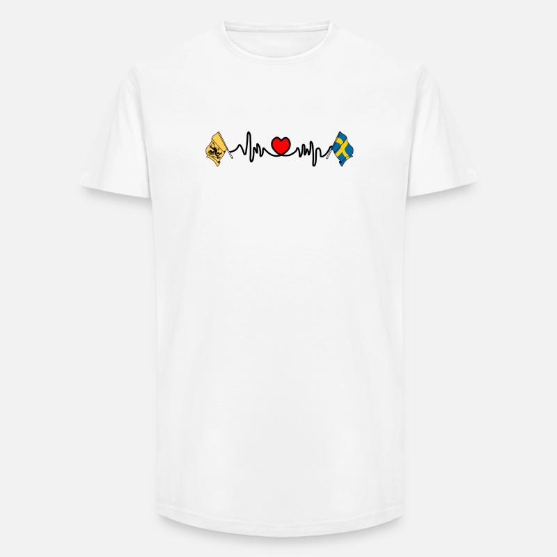 Södermanland & Schweden - Long Fit Männer T-Shirt - Weiß