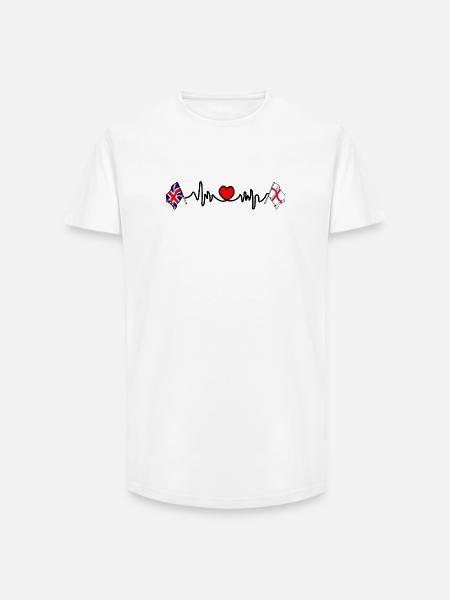 City of London & UK Heartbeat - Long Fit Men's T-Shirt - white