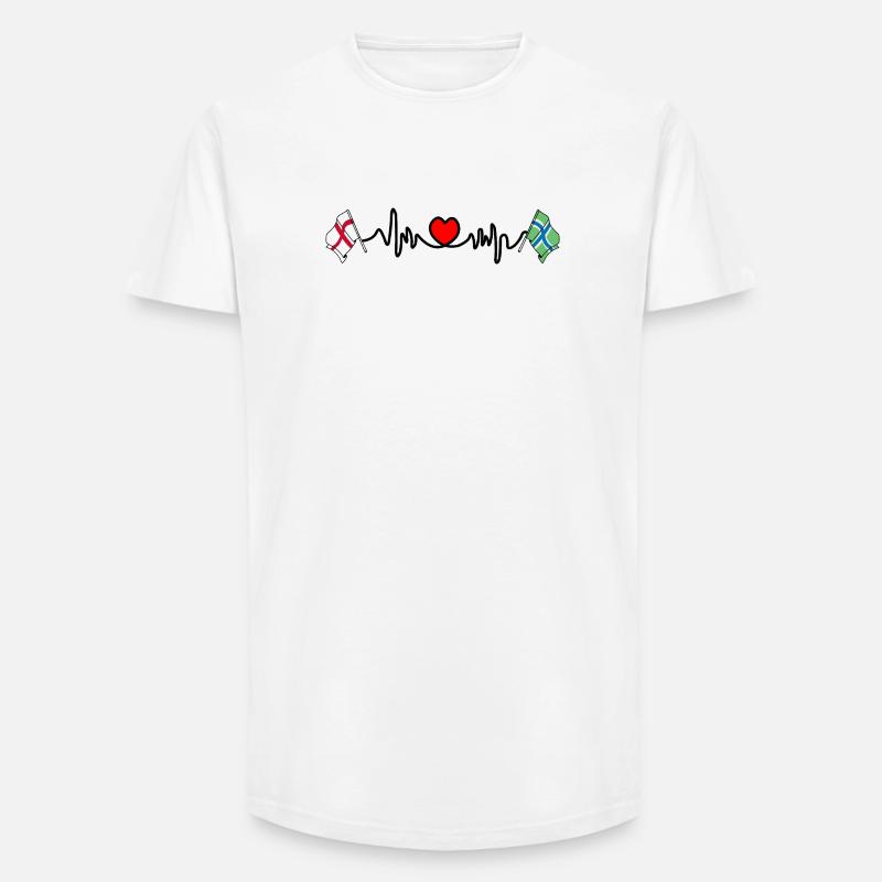 Herzfrequenz in Gloucestershire & England - Long Fit Männer T-Shirt - Weiß