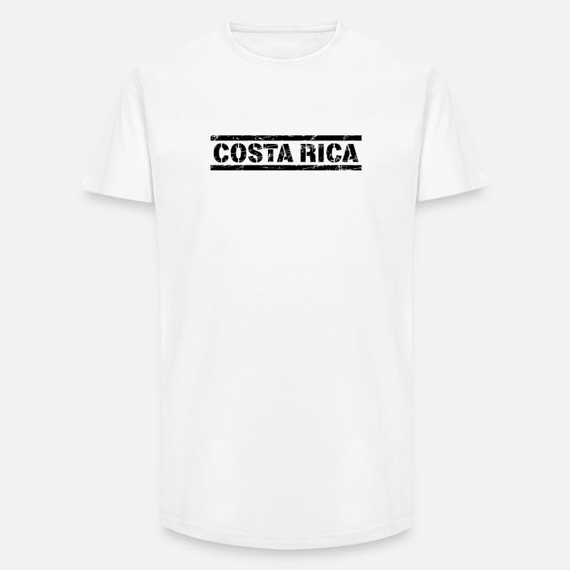 Costa Rica - Camiseta long fit hombre de algodón - blanco