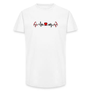 Cardio de fréquence cardiaque pour Berlin - T-shirt coupe longue homme - blanc - Devant - AI Model Male 185 light (185cm)