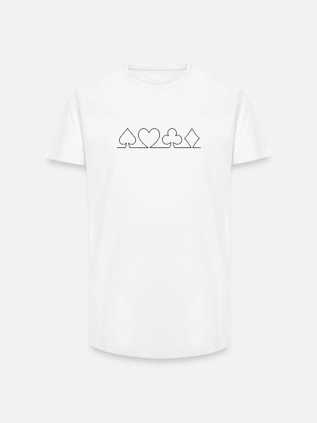 Minimalist Card Design | monochrome - Long Fit Men's T-Shirt - white