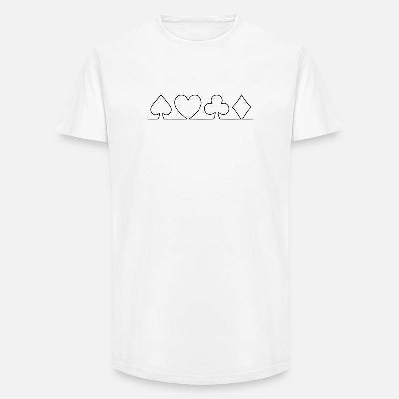 Minimalistisches Karten-Design | einfarbig - Long Fit Männer T-Shirt - Weiß