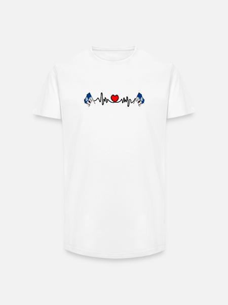 Jämtland Herzfrequenz-Design - Long Fit Männer T-Shirt - Weiß